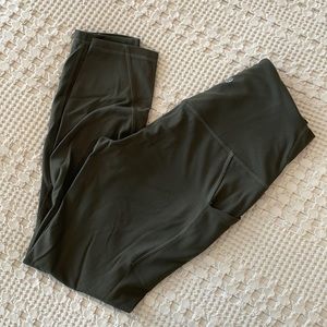 Lululemon olive leggings with pockets